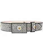 Cinto Charro Pita Fina Negro Diseño Flor Margarita WD 11-1672