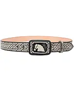 Cinto Charro Piteado Color Negro Diseño Caballo WD 11-1678