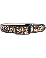 Cinto Vaquero Diseño Flor Color Negro-Blanco WD 11-1526
