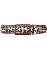 Cinto Vaquero Cabeza De Toro Corte Laser Café WD 11-1529