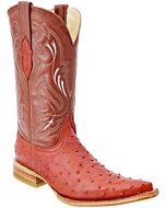 Bota Vaquera Piel Grabado Avestruz Color Cognac WD 11-121