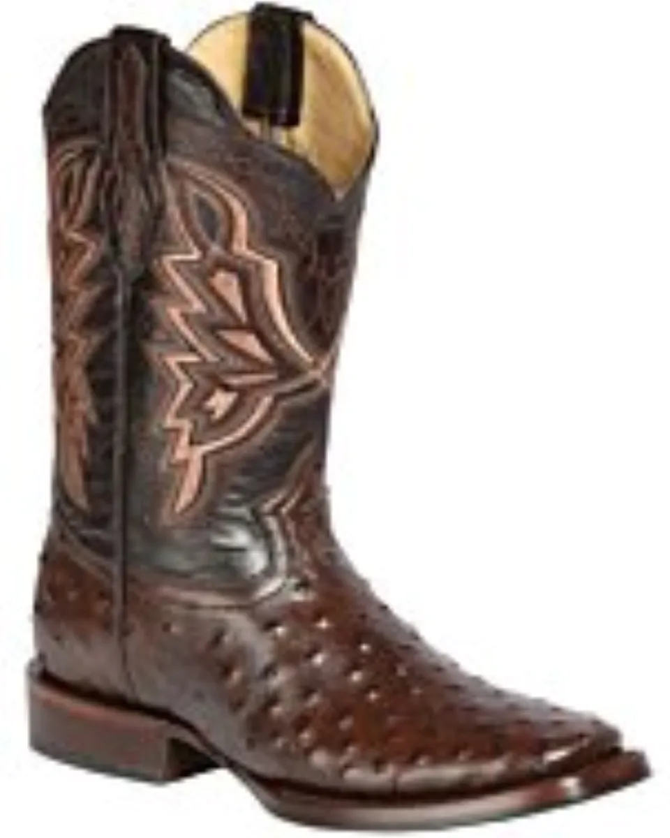 Botas Rodeo Color Café Grabado Avestruz El General 44665