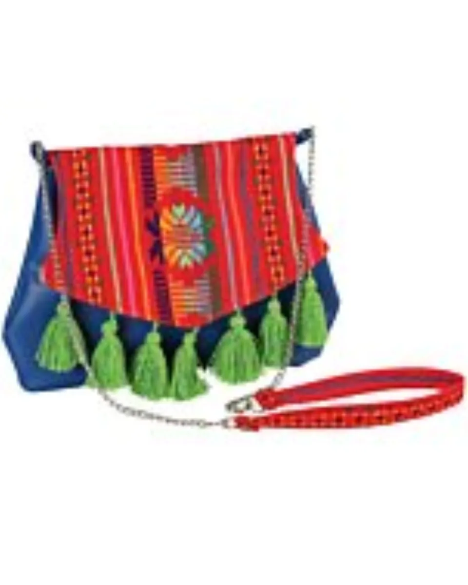 Crossbody Bag Artesanal De Cambaya Color Azul 603022