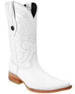 Deer Print Leather White Cowboy Boots WD 11-133