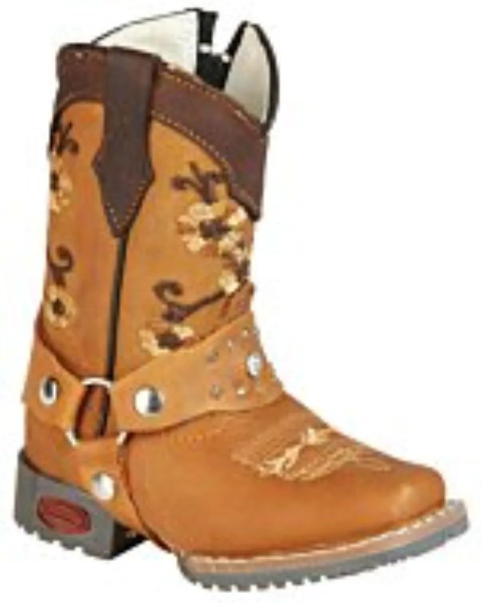 Botas Rodeo Bebé Niña Color Miel Harnes Decorativo El General 126575