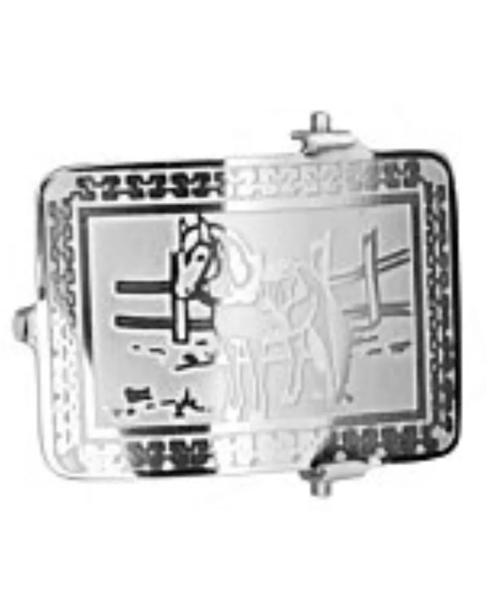 Hebilla Charra Con Imagen De Pony Para Cinto De Niño, Rectangular