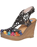 Huarache Artesanal De Piel Color Negro 601939