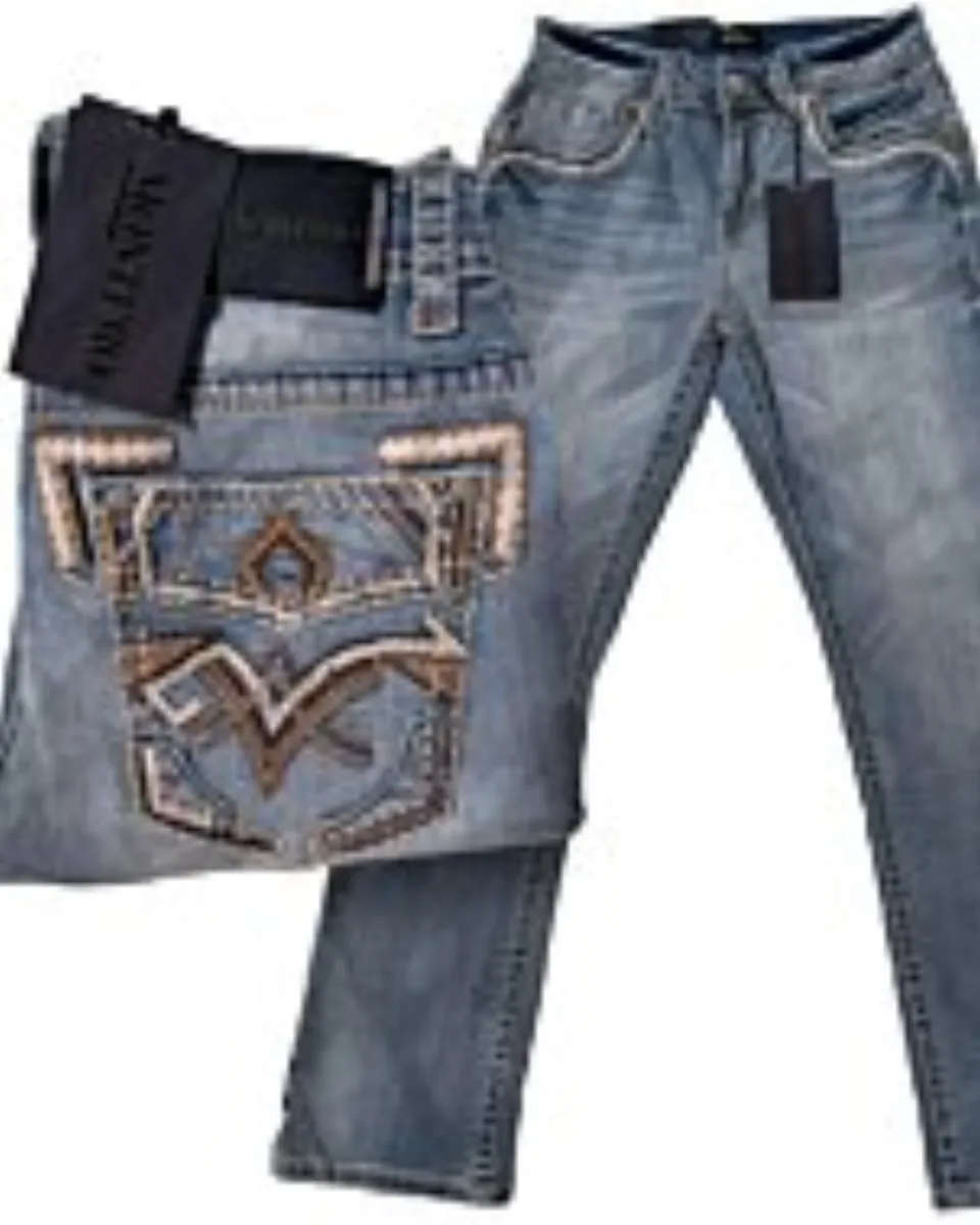 Jeans Montero 4624 Azul Claro para Hombre con bolsillos traseros bordados detallados