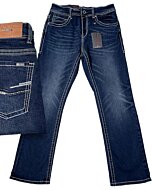 Montero 4626 Dark Blue Modern Boot Cut Jeans with Back Pocket Stitching