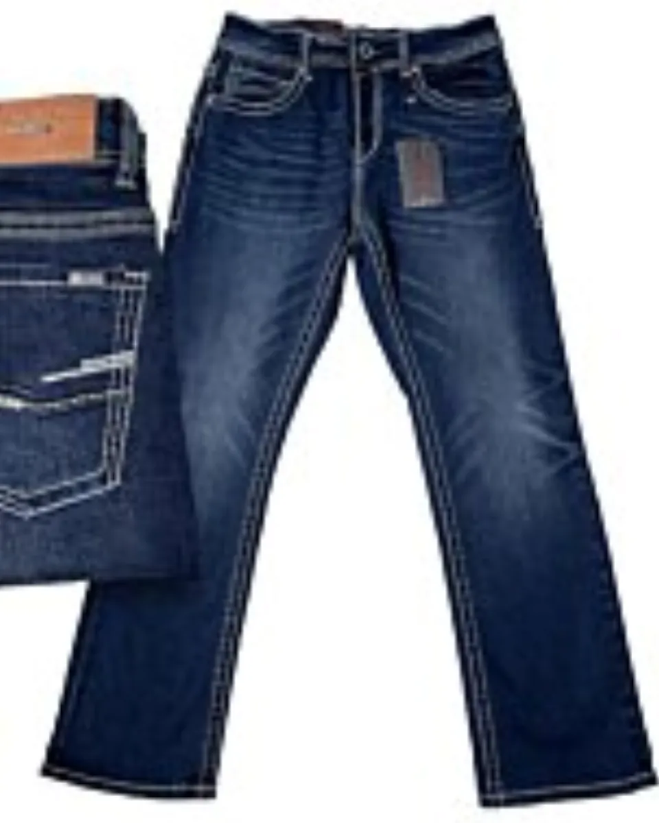 Jeans Montero 4626 Azul Oscuro Corte Moderno Boot con Costura en el Bolsillo Trasero
