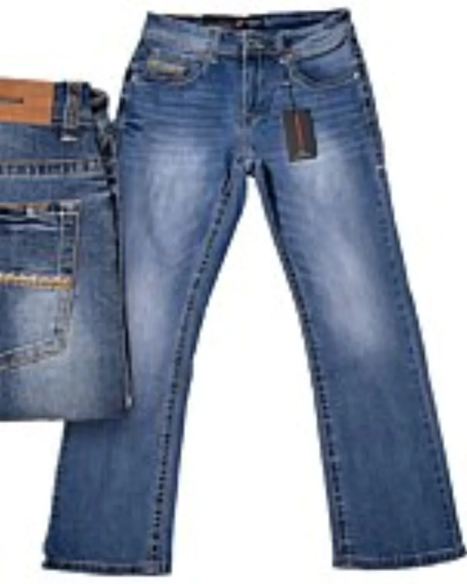 Jeans Montero 4627 Azul Claro Corte Moderno Boot con Costura Detallada en el Bolsillo Trasero