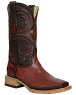 El General 45071 Lizard Cognac Boots with Rodeo (Square) Toe