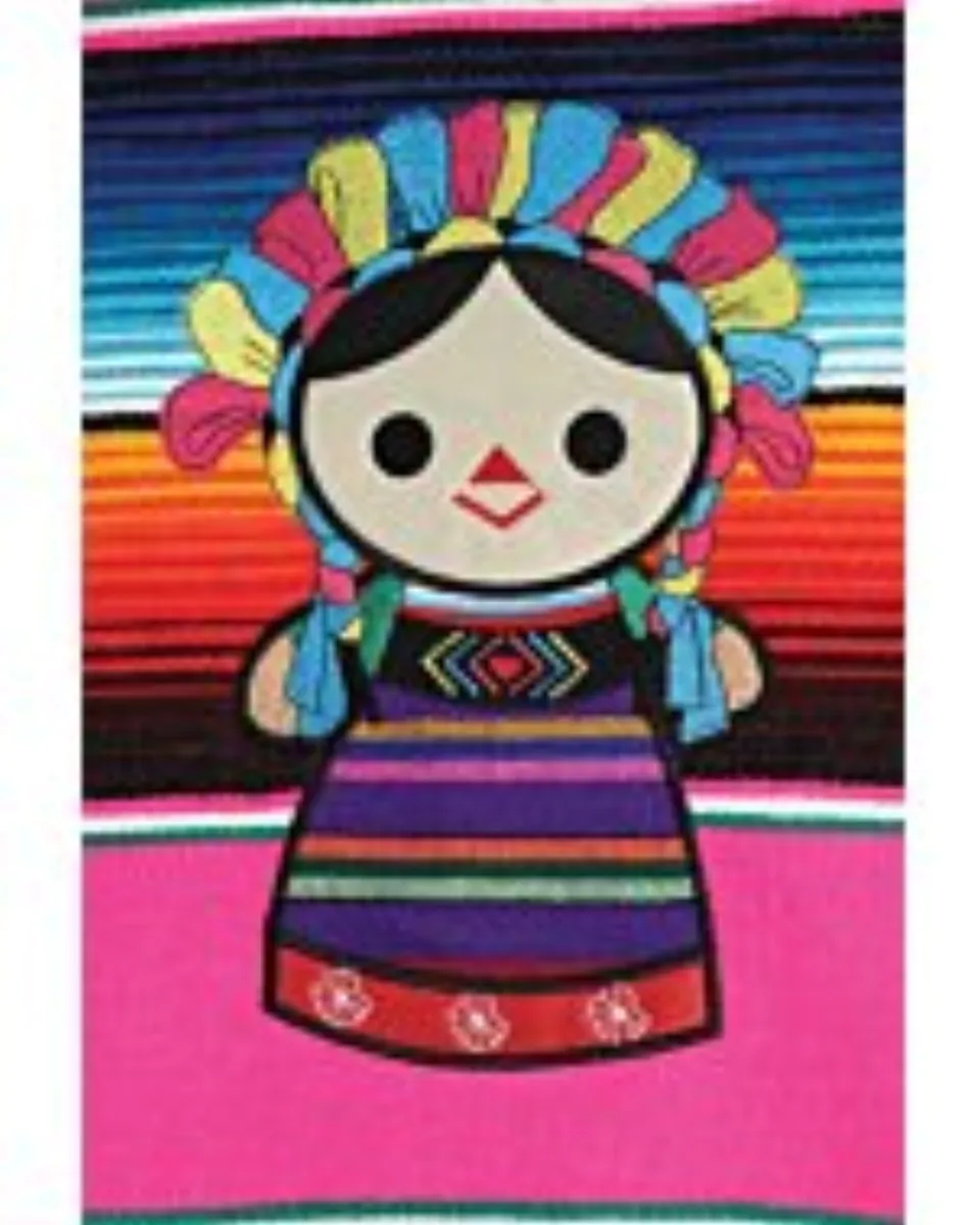 Mandil Artesanal Muñequita Otomi 603573 Multicolor