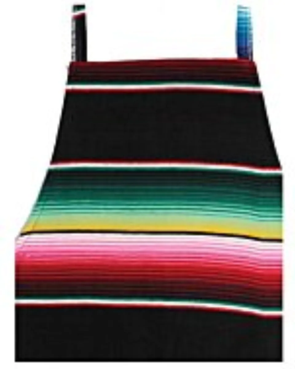 Mandil Artesanal Diseño Sarape 603579 Negro