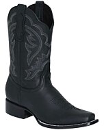 Bota Rodeo De Piel Crazy Negra Para Hombre 124066