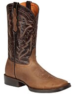 Botas mexicanas para hombre en piel Crazy Barcelona color tabaco con horma rodeo, suela de hule y forro de piel, modelo El General 44859.