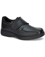 Zapatos De Piel De Cabra Para Hombre Negros Con Cierre De Velcro