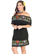 Vestido Bordado Juvenil Mini 602218 Color Negro