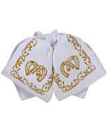 Moño Charro Blanco Bordado Oro Para Niño 600143