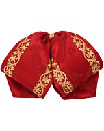 Moño Charro Rojo Fino Bordado Color Oro WD 11-950