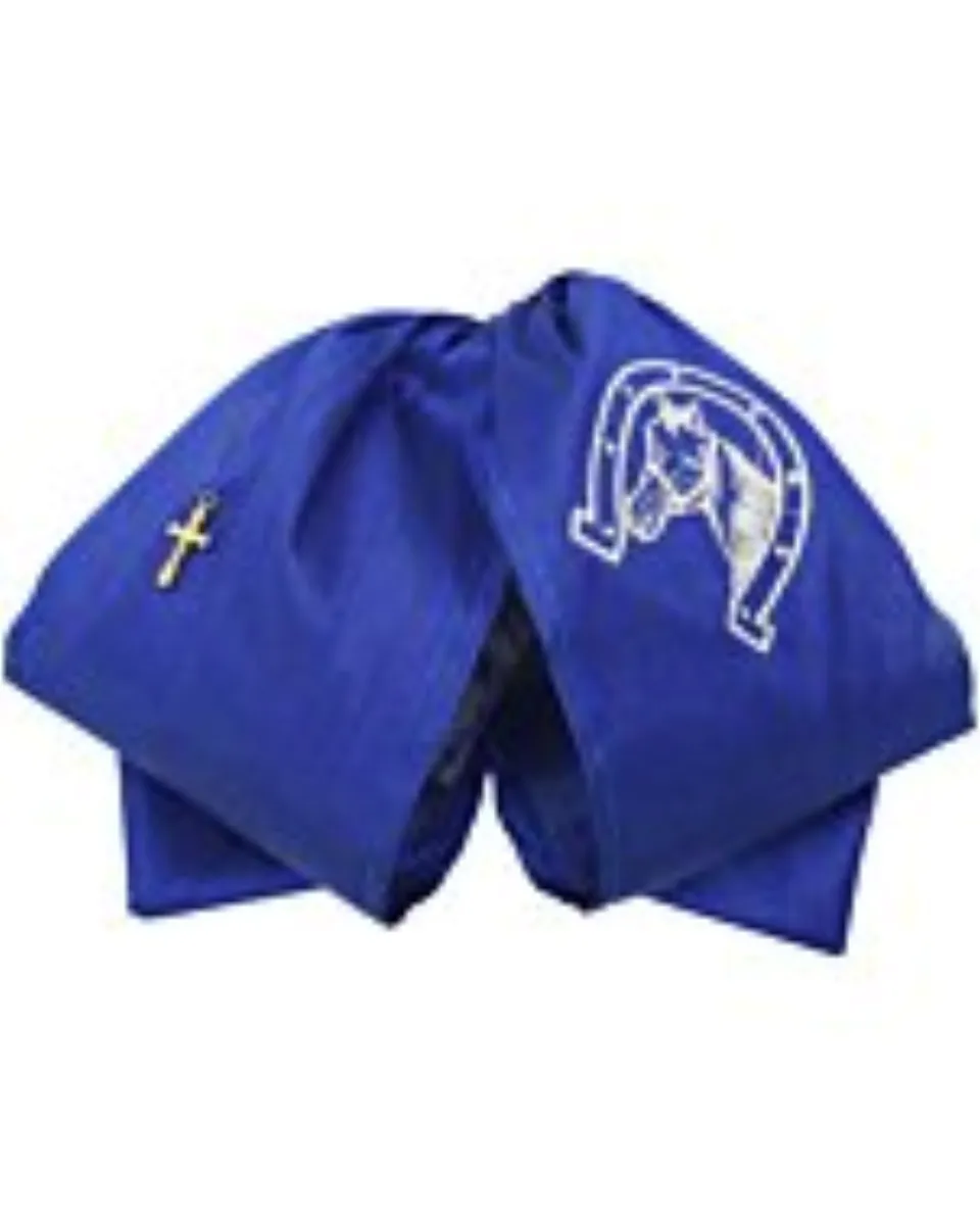 Moño Charro Azul Con Bordado De Herradura Y Caballo WD 11-955
