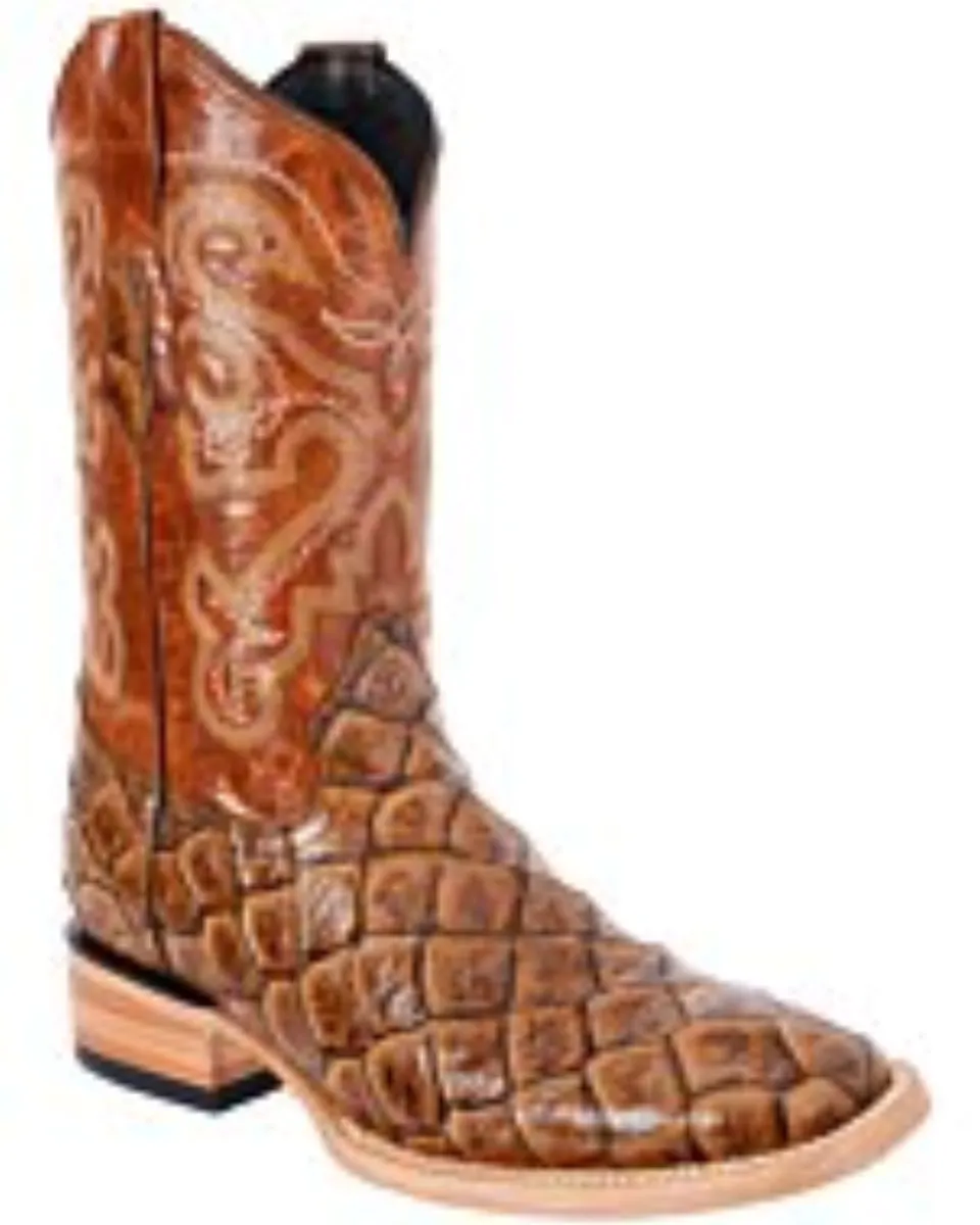 Botas Rodeo Grabadas Monster Fish Color Miel WD 11-292