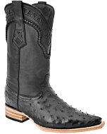Botas Vaqueras De Avestruz Color Negro WD 11-030