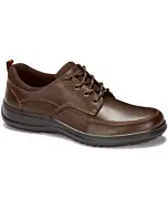 Zapatos Ferrato Confort Para Hombre 100% Piel Color Café Con Agujetas Y Ojal Metálico