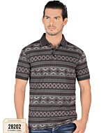 Playera Color Charcoal Diseño Geométrico Completo Lam 28202