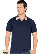 Playera Lisa Color Navy Con Diseño En Cuello Lamasini 29215
