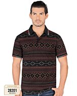 Playera Con Diseño Geométrico Completo Lam 28201 Negra