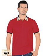 Playera Lisa Diseño En Cuello Roja Lamasini 29215