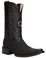 El General 45087 Python Black Boots with Versace Toe