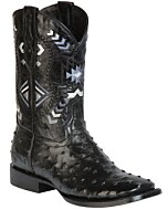 Botas Rodeo Imitación Avestruz Negras El General 51240