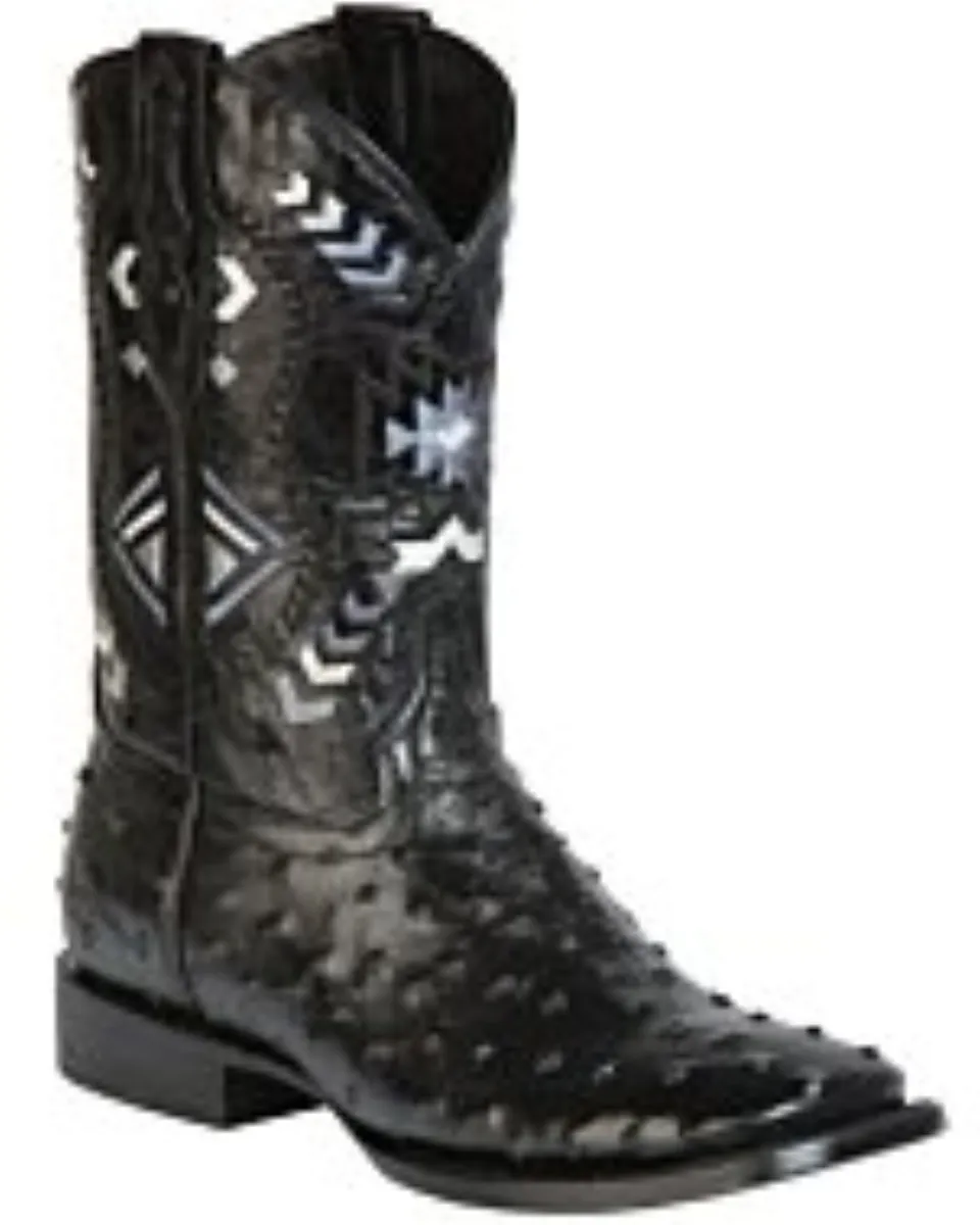 Botas Rodeo Imitación Avestruz Negras El General 51240