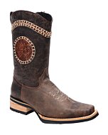 Botas Rodeo Con Tejido En Tubo Color Café WD 11-320