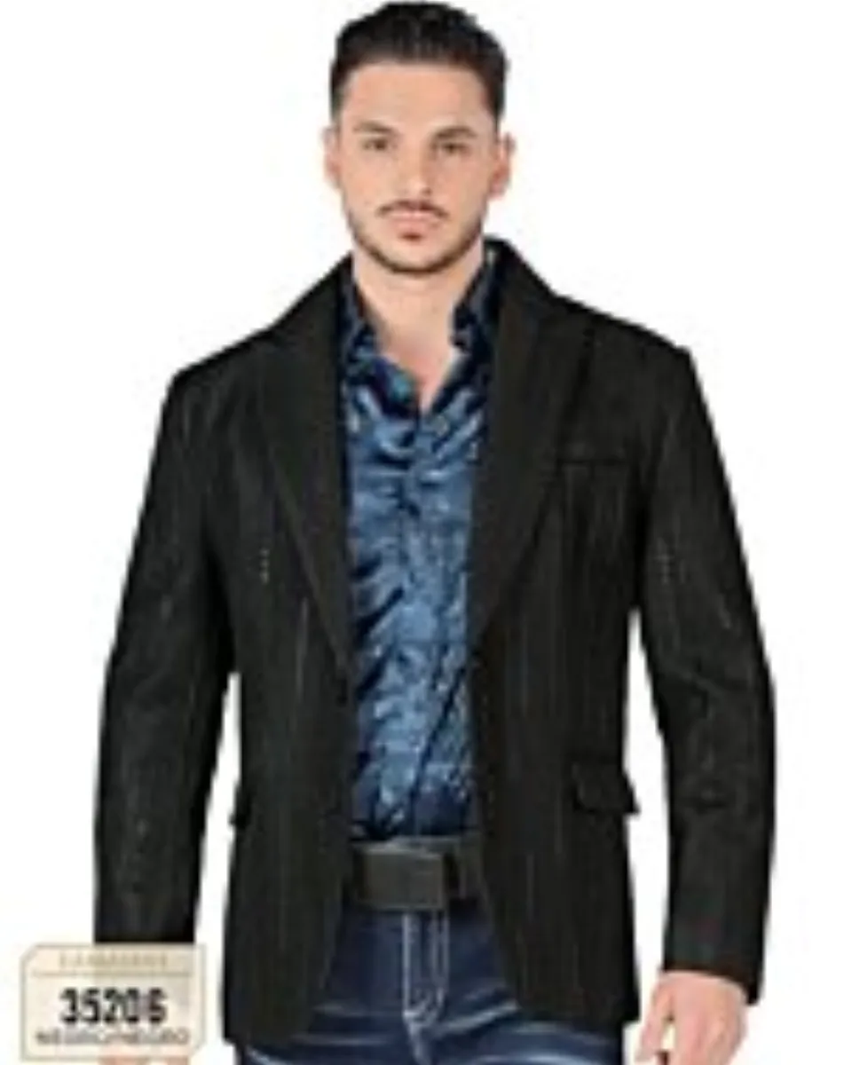 Saco De Moda Brilloso Negro Lamasini 35206