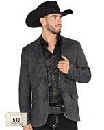 Saco Fino Color Charcoal De Gamuza Lamasini 510