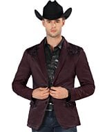 Saco Para Hombre Vino Moda Montero Bordado 2178