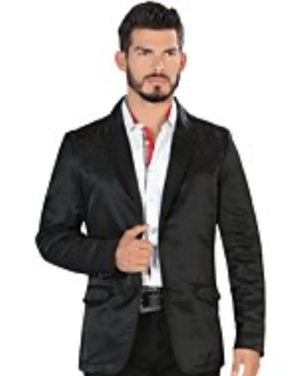 Saco Fino Negro Bordado Negro LAM-494
