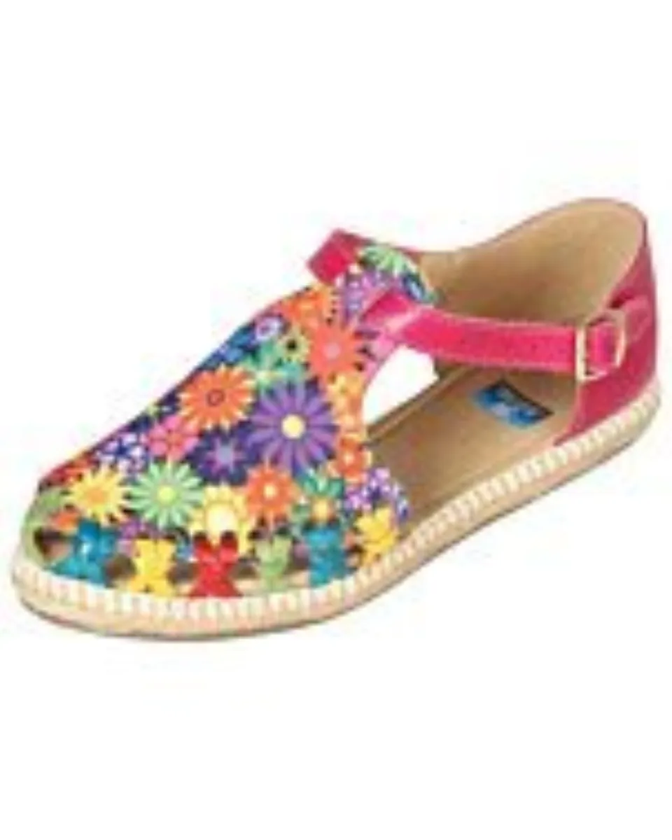 Huaraches Artesanales Para Mujer Matiz 603279 Fuchsia-Multicolor