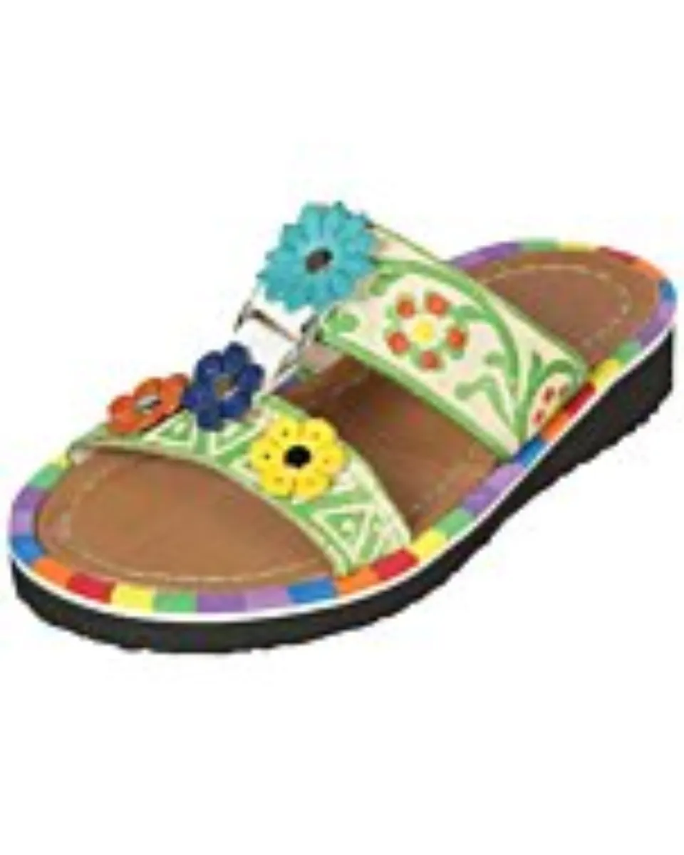 Sandalia Artesanal Para Niña Dos Correas 603384 Multicolor