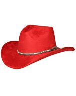 Sombrero Vaquero Rojo Copa Alta Gamuza 44251