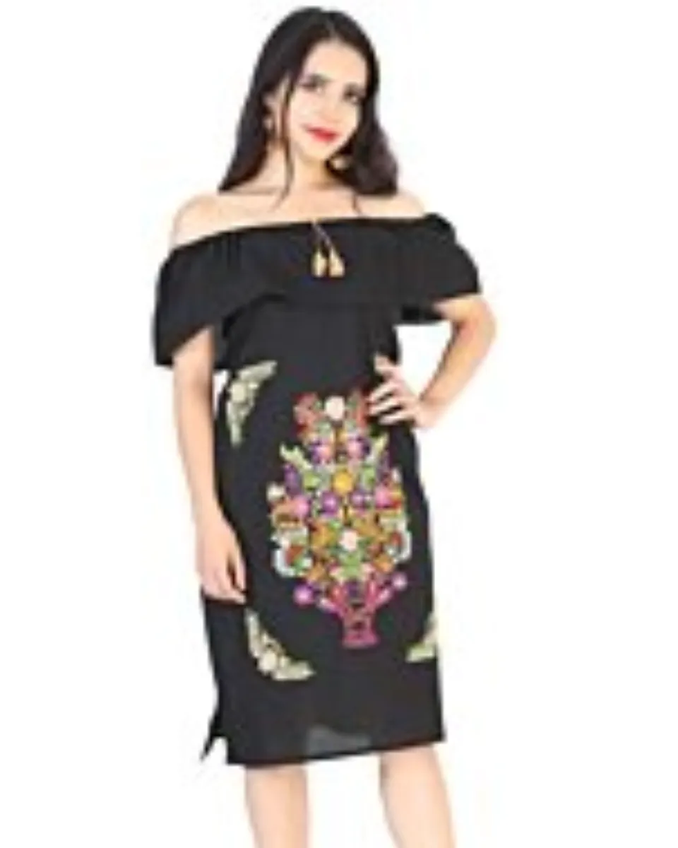 Vestido Artesanal Juvenil 601962 Color Negro
