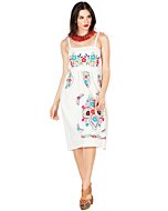 Vestido Bordado Artesanal 603075 Color Beige