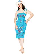 Vestido Bordado Artesanal 603076 Color Azul