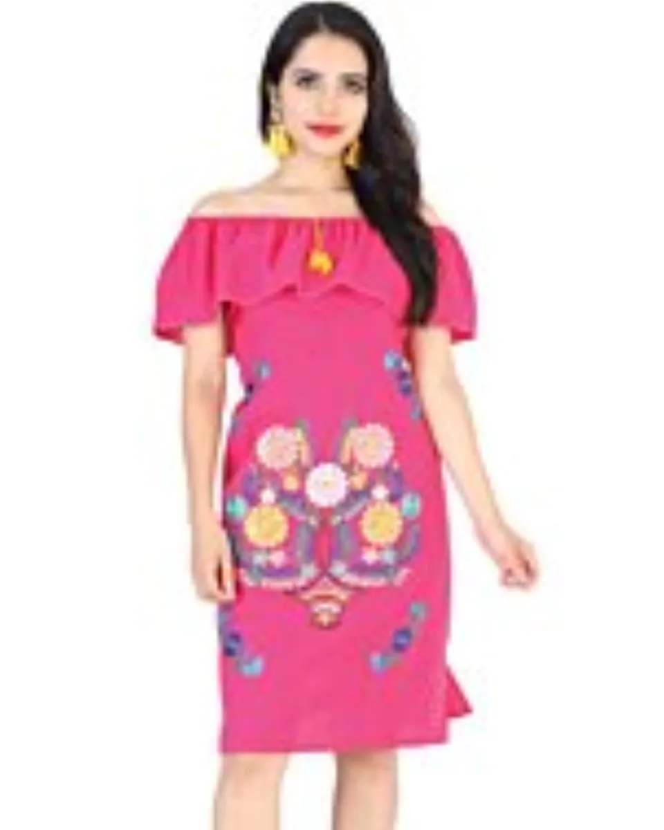 Vestido Artesanal Juvenil 601961 Color Fuchsia