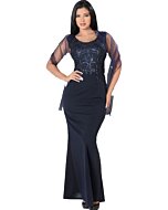 Vestido Largo Elegante Lamasini 5704 Navy