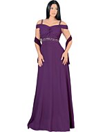 Vestido Morado De Gala Largo Lamasini 5781