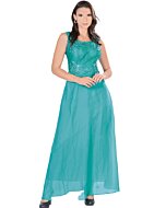 Vestido Largo Teal De Fiesta Danesi 7794